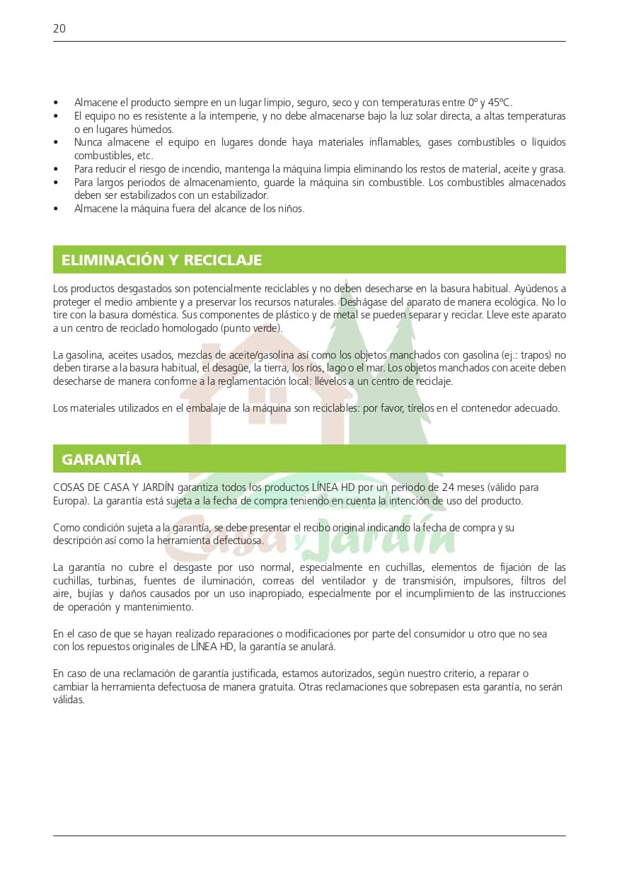 Pag. 20 - Instrucciones desbrozadora LHD52L